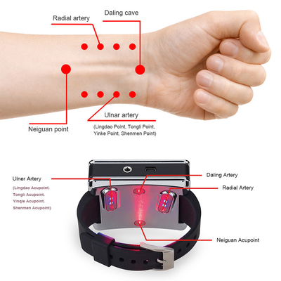 Het Polshorloge van de rood lichttherapie, het Lage Infrarode Licht van de Intensiteitsacupunctuur voor van het het Lichaamsrhinitis van de Knieschouder de Pijnhulp
