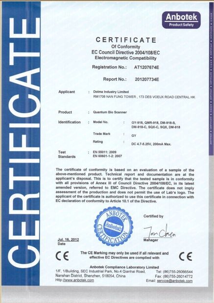 China Shenzhen Guangyang Zhongkang Technology Co., Ltd. certificaten